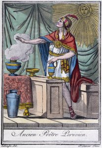Bývalý peruánský kněz (inca) - v „“Encyklopedii cest”” od J. Grasset-Saint-Sauveur, Paříž od Jacques Grasset de Saint Sauveur