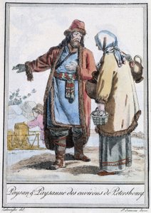 Rolník a rolník z Petersburgu - v „“Encyklopedie cest”” od Grasset St Sauveur, ed. 1796 od Jacques Grasset de Saint-Sauveur
