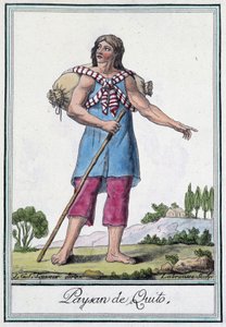 Rolník de Quito (Ekvádor) - v “”Encyklopedie cest”” od Grasset St Sauveur, ed. 1796 od Jacques Grasset de Saint-Sauveur