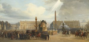 Napoleonův pohřební kočár přejíždí Place de la Concorde, 15. prosince 1840, 1844