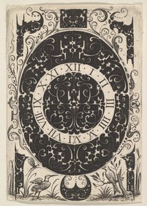 Oválné pouzdro na hodinky s ptáčky a menšími motivy, ca. 1614-19.