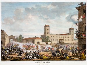 Vzpoura v Pavii, Itálie 7 Prairial, rok 4 května 1796. od Jacques Joseph Coiny