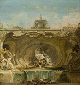 Design fontány. Naiad a Putto, c. 1740. od Jacques Lajoue de