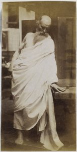 Studie mužského modelu, starého muže s plnovousem a zahaleného do bílé látky, v ateliéru Jacquese de Lalaing od Jacques Lalaing (attributed to)