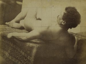 Studie ležícího mužského nahého modelu v ateliéru Jacquese de Lalainga od Jacques Lalaing (attributed to)