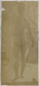 Studie modelky mužského aktu, stojícího a při pohledu zezadu, v ateliéru Jacquese de Lalaing od Jacques Lalaing (attributed to)