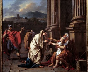 Belisaire (500-565) žádá o alumon. (Belisarios - Flavius Belisarius) Obraz Jacquese Louise Davida (1748-1825) od Jacques Louis David