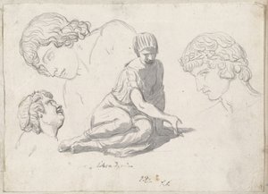 Vrhač kostek a další studie po starověkých sochách od Jacques Louis David