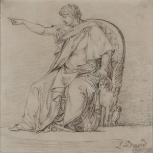 Překrytá postava, konec 18. století (tužka na papíře) od Jacques Louis David
