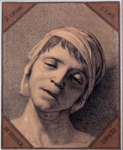 Studie o povaze hlavy Jeana Paula Marata (1763-1793) zavražděného 13.7.1793 Kresba Jacquese Louise Davida (1748-1825). Rozměr 0,27 x 0,21 m Zámecké muzeum Versailles od Jacques Louis David