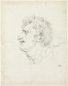 Hlava muže, levý profil od Jacques Louis David