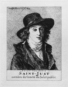 Louis Antoine Leon de Saint-Just, vyryl Frederic Desire Hillemacher (1811-86) 1869 od Jacques Louis David