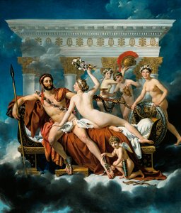 Mars odzbrojený Venuší a Třemi Gráciemi od Jacques Louis David