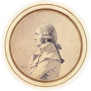 Portrét Josepha-Nicolase Barbeau Dubarrana, poloviční, se založenýma rukama od Jacques Louis David