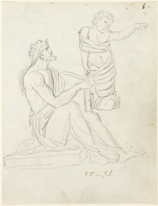 Sedící muž a zavinuté dítě od Jacques Louis David