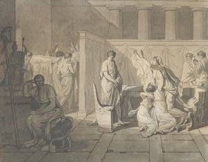 Studie pro The Lictors Bringing Brutus the Body of his Sons, 1787. od Jacques Louis David