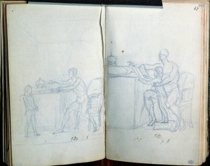 Studie k portrétu Ludvíka XVI. a delfína. Kresba Jacques Louis David (1748-1825) od Jacques Louis David