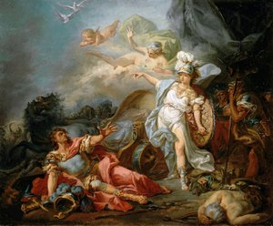 Boj mezi Marsem a Minervou, cca 1771. od Jacques Louis David