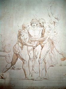 Nedokončená přísaha tenisového kurtu, detail, 1791-1792 od Jacques Louis David