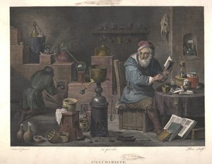 Alchymista podle malby Davida Tenierse, konec 18. století. od Jacques Louis Perée