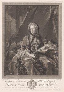 Maria Leczinska z portrétu van Koninga od Jacques Nicolas Tardieu