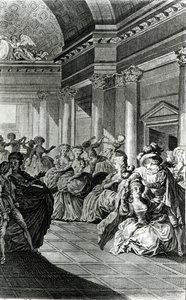 „Vrátí tě čistou a cudnou tvému manželovi“, scéna ze čtvrtého dějství „Figarova svatba“ od Pierra-Augustina Carona de Beaumarchais (1732-99), vyrytá Claudem Nicolasem Malapeauem (1755-1803) 1