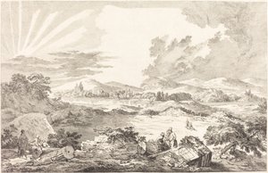 Cesta, Atény od Jacques Philippe LeBas after Julien David Le Roy