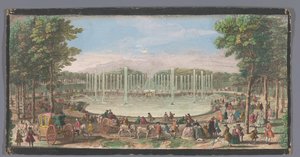 Pohled na Bassin de Neptun v zahradě Versailles Vue du Bassin de Neptun dans le Jardin de Versailles (název na objektu) od Jacques Rigaud (possibly)