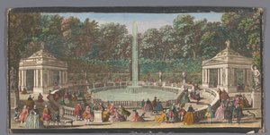 Pohled na Bosquet des Dômes v zahradě Versailles Les Domes (název na objektu) od Jacques Rigaud (possibly)