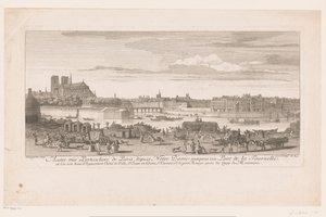 Gezicht op Parijs van de Notre Dame tot de Pont de la Tournelle Pohled na Paříž od Notre-Dame k Pont de la Tournelle (...) pořízený z Quai de Miramion (název na objektu) od Jacques Rigaud