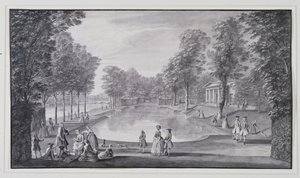Povodí řeky, Chiswick Villa lorda Burlingtona (pero a inkoust s mytím na papíře)