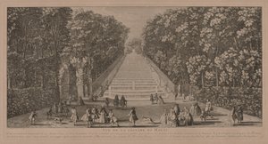 Kaskáda v Marli (rytina) od Jacques Rigaud