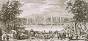 Pohled na Neptunovu fontánu, Versailles od Jacques Rigaud