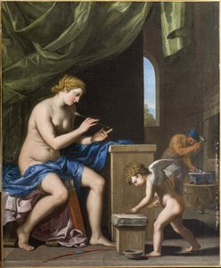 Vulcan kuje šípy pro Cupida, c. 1645. od Jacques Stella
