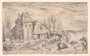 Zimní krajina s bruslaři, od Landscapes od Jacques de Gheyn II