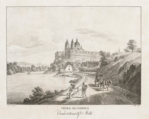 Dolní Rakousko, benediktinský klášter v Melku, 1819. od Jakob Alt
