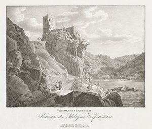Nieder-Oesterreich, Ruinen des Schlosses Werfenstein. od Jakob Alt