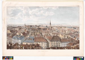 Panorama Vídně směrem na jih z kostela sv. Petra od Jakob Alt