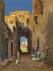 Ulice vedoucí do oblasti chrámu (barva litho)
