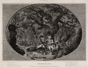 Střelba, vyryl Robert Pollard (1755-1838), publikoval v roce 1784 (litho)