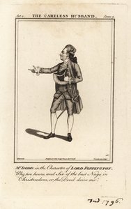 Pan James William Dodd v postavě Lorda Foppingtona ve filmu Colleyho Cibbera Neopatrný manžel, divadlo Drury Lane od James (after) Roberts