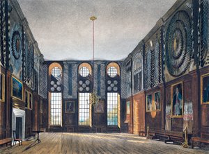 Strážní komora, rytina Richarda Reevea (narozen v roce 1780), podle návrhu Jamese Stephanoffa (asi 1788-1874), z historie královských sídel