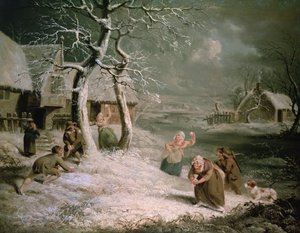 Rolníci Snowballing, cca 1790 (olej na plátně) od James (attr. to) Ward