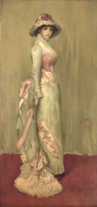 Harmonie v růžové a šedé: Lady Meux od James Abbott McNeill (attr.to) Whistler
