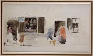 Bretaňský obchod s okenicemi od James Abbott McNeill Whistler