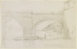 Most, 1858 (tužka na špinavě bílý tkaný papír) od James Abbott McNeill Whistler