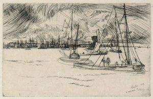 Amsterdam z Tolhuis od James Abbott McNeill Whistler
