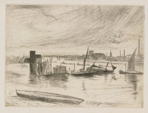 Battersea Dawn Cadogan Pier, 1863. od James Abbott McNeill Whistler