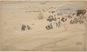 Plážová scéna, pravděpodobně 1885 (akvarel) od James Abbott McNeill Whistler