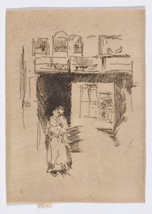 Ptačí obchod - Sedm ciferníků, asi 1886-88 (lept; tuš na papíře) od James Abbott McNeill Whistler